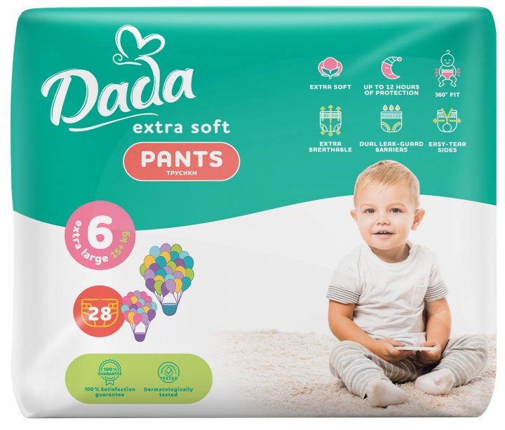 Трусики-підгузки Dada Extra Soft 6 XL 15+ кг 28 шт.